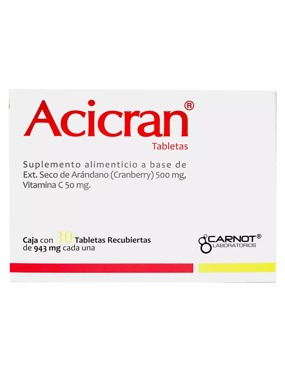 Acicran 943 mg Caja Con 30 Tabletas