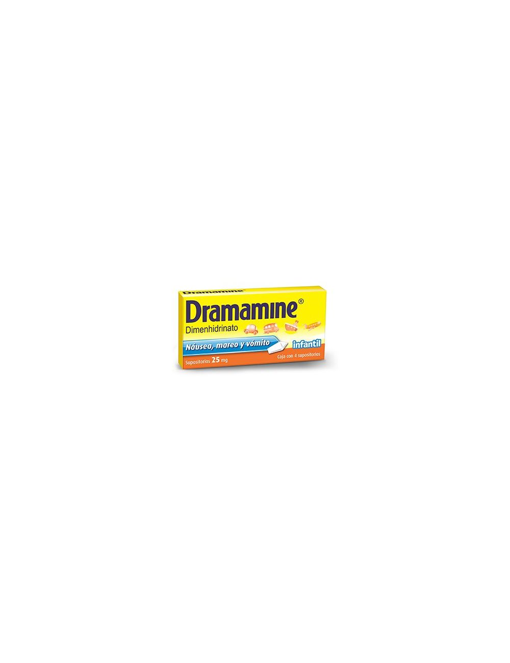 Dramamine Infantil 25 mg Caja Con 4 Supositorios Dramamine Infantil 25 mg Caja Con 4 Supositorios
