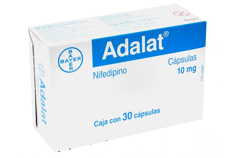 Adalat 10 mg Caja Con 30 Cápsulas