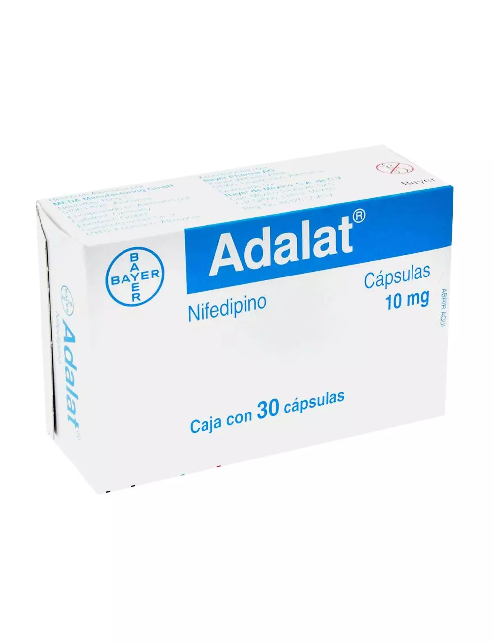 Adalat 10 mg Caja Con 30 Cápsulas