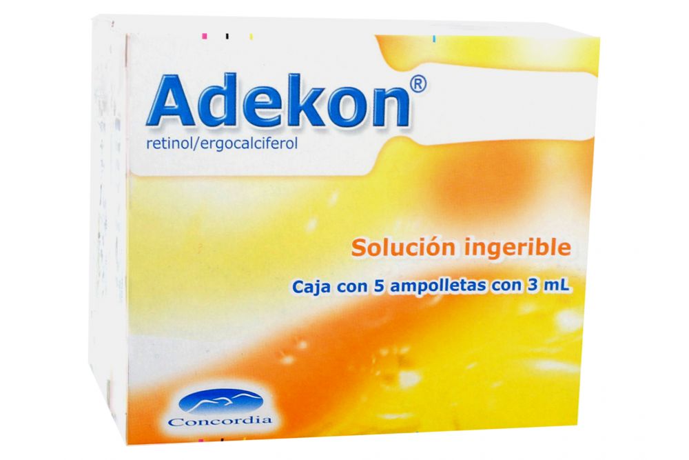 Adekon Solución Ingerible Caja Con 5 Ampolleta Con 3 mL