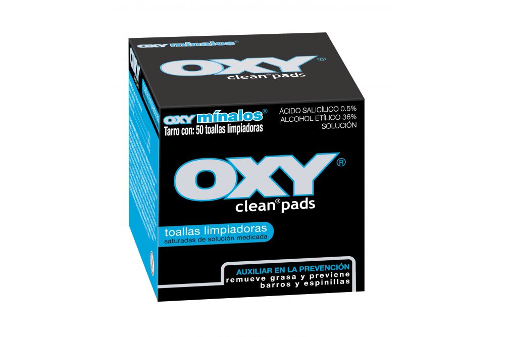 Oxy Clean Pads Caja Con Tarro Con 50 Toallas Limpiadoras