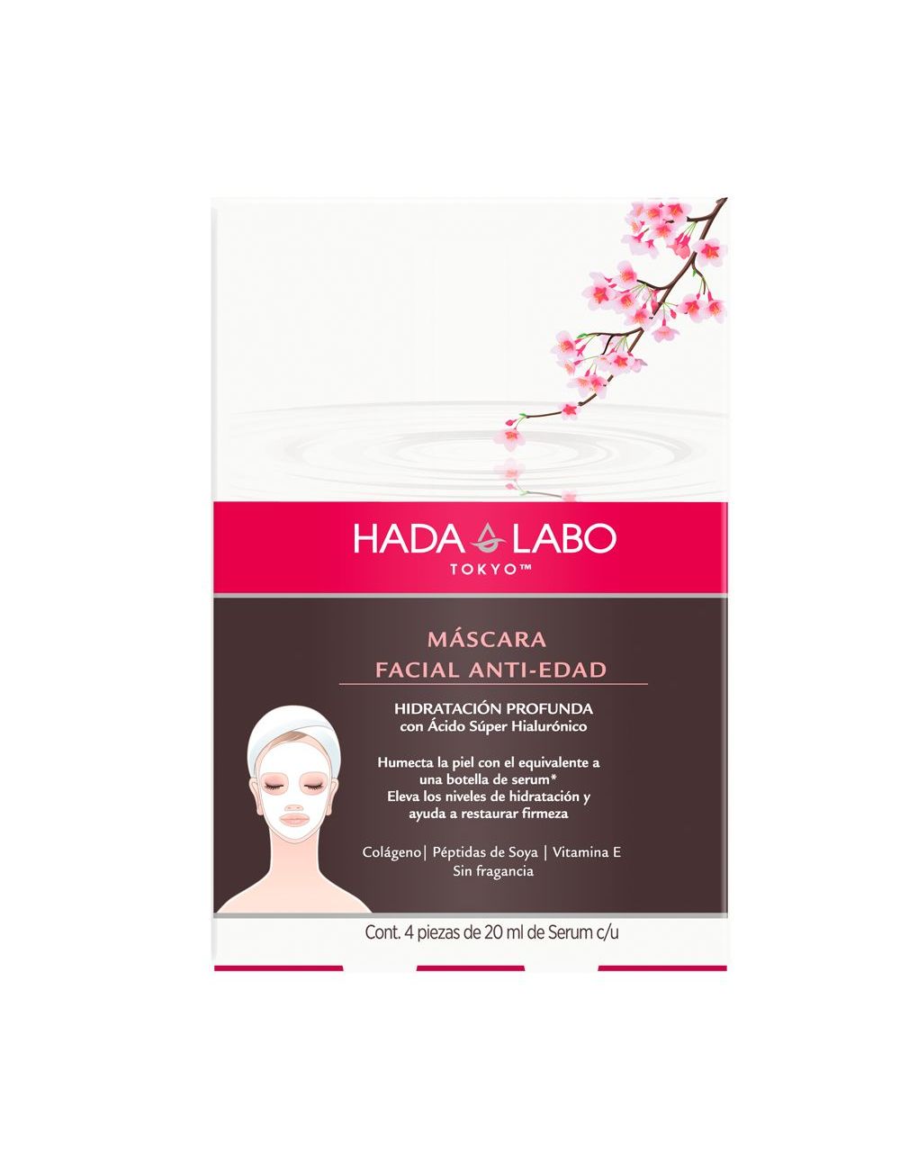Hada Labo Mascara Facial Anti-Edad 20 mL Caja Con 4 Piezas Hada Labo Mascara Facial Anti-Edad 20 mL Caja Con 4 Piezas
