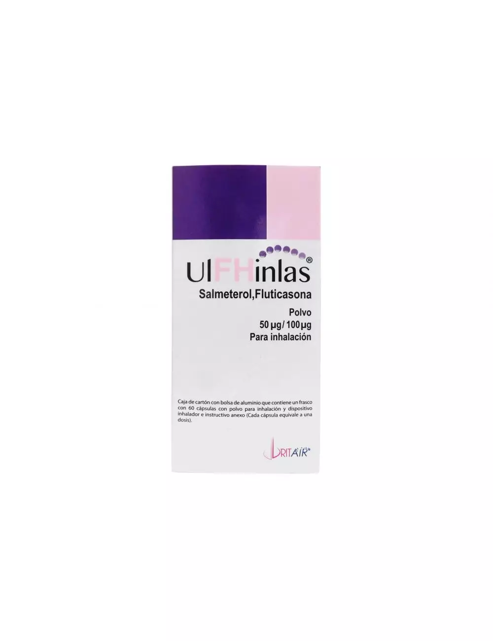 Ulfhinlas 50 Mcg / 100 Mcg Caja Con 60 Cápsulas y Dispositivo Inhalador