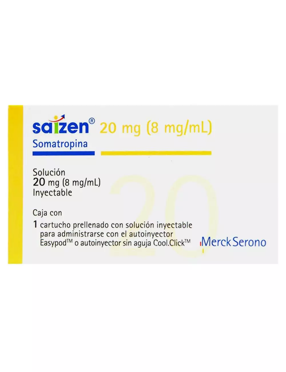 Saizen® 20 mg (8 mg/mL) - Somatropina - Cartucho Prellenado - Merck - RX3