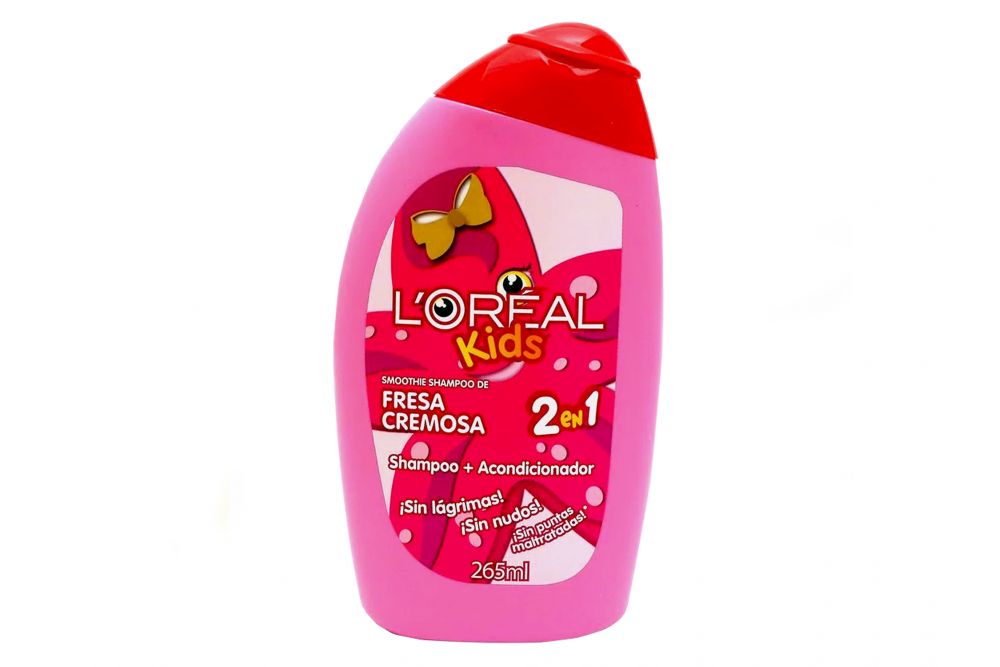 Shampoo Loreal Kids Smoothie De Fresa Cremosa 2 En 1 Frasco Con 265 mL