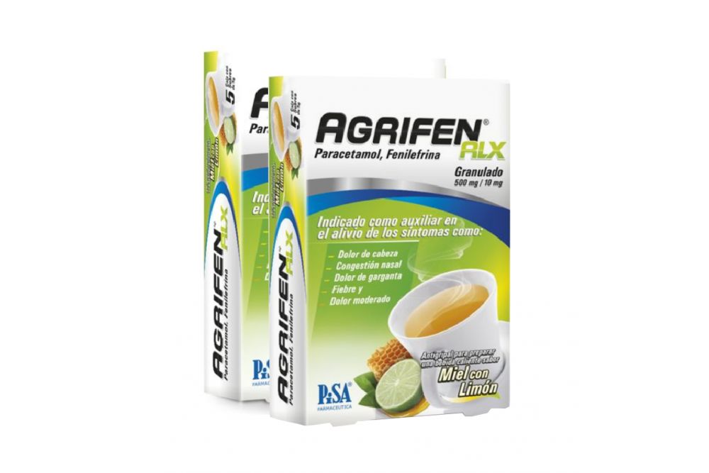 Agrifen RLX 500 mg/100 mg Dos Cajas Con 5 Sobres Cada Una