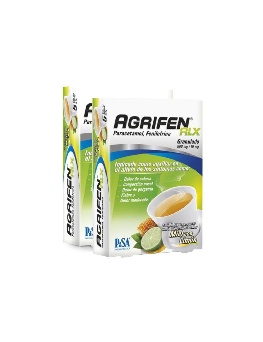 Agrifen RLX 500 mg/100 mg Dos Cajas Con 5 Sobres Cada Una