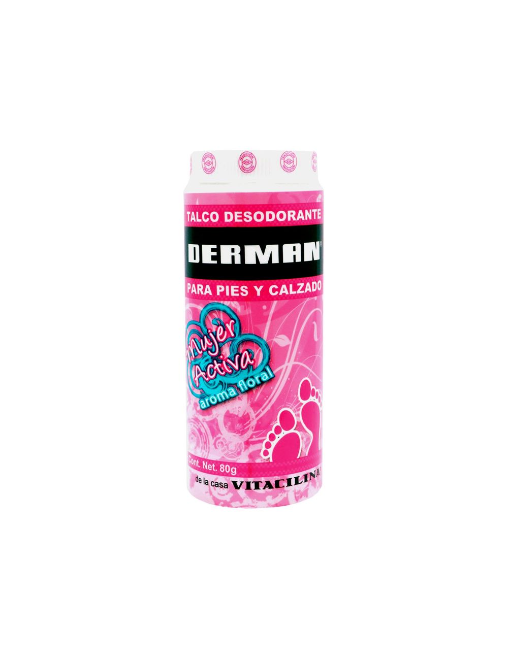 Derman Talco Desodorante Para Pies y Calzado Aroma Floral Bote Con 80 g