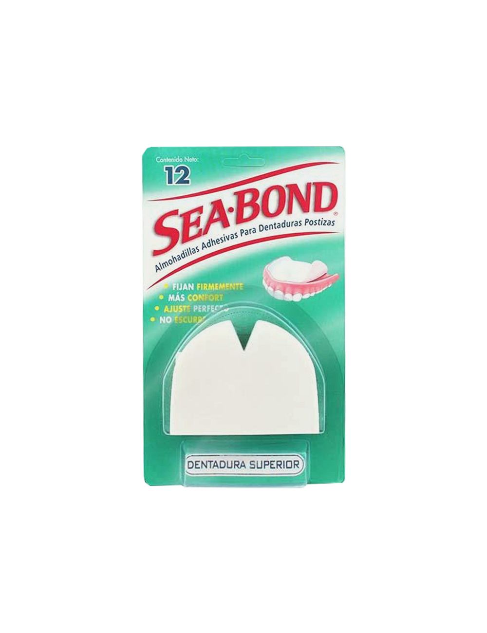 Almohadillas Adhesivas Sea-Bond Dentadura Superior Empaque Con 12 Piezas