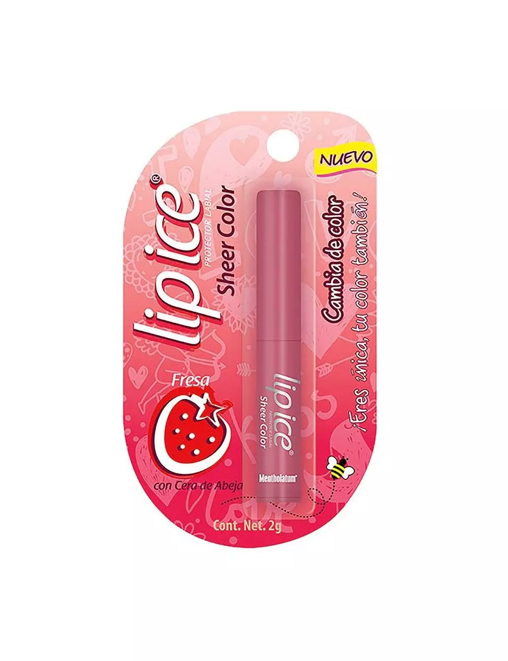 Lip Ice Sheer Color Sabor Fresa Estuche Con Una Pieza