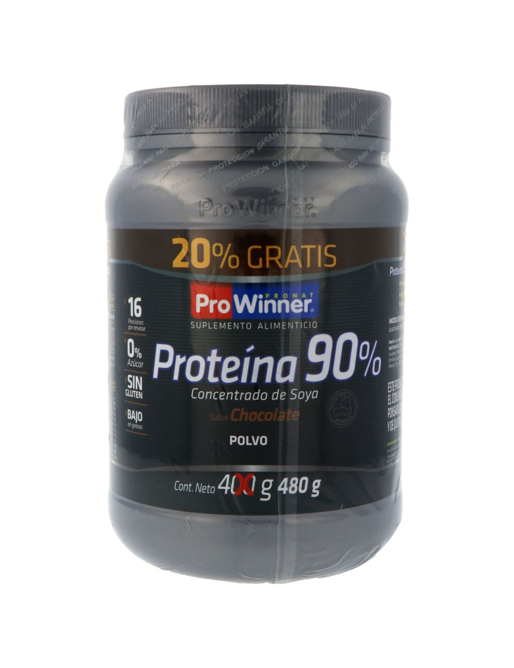 Proteina En Polvo Sabor A Chocolate Frasco Con 480 G + 20% Adicional