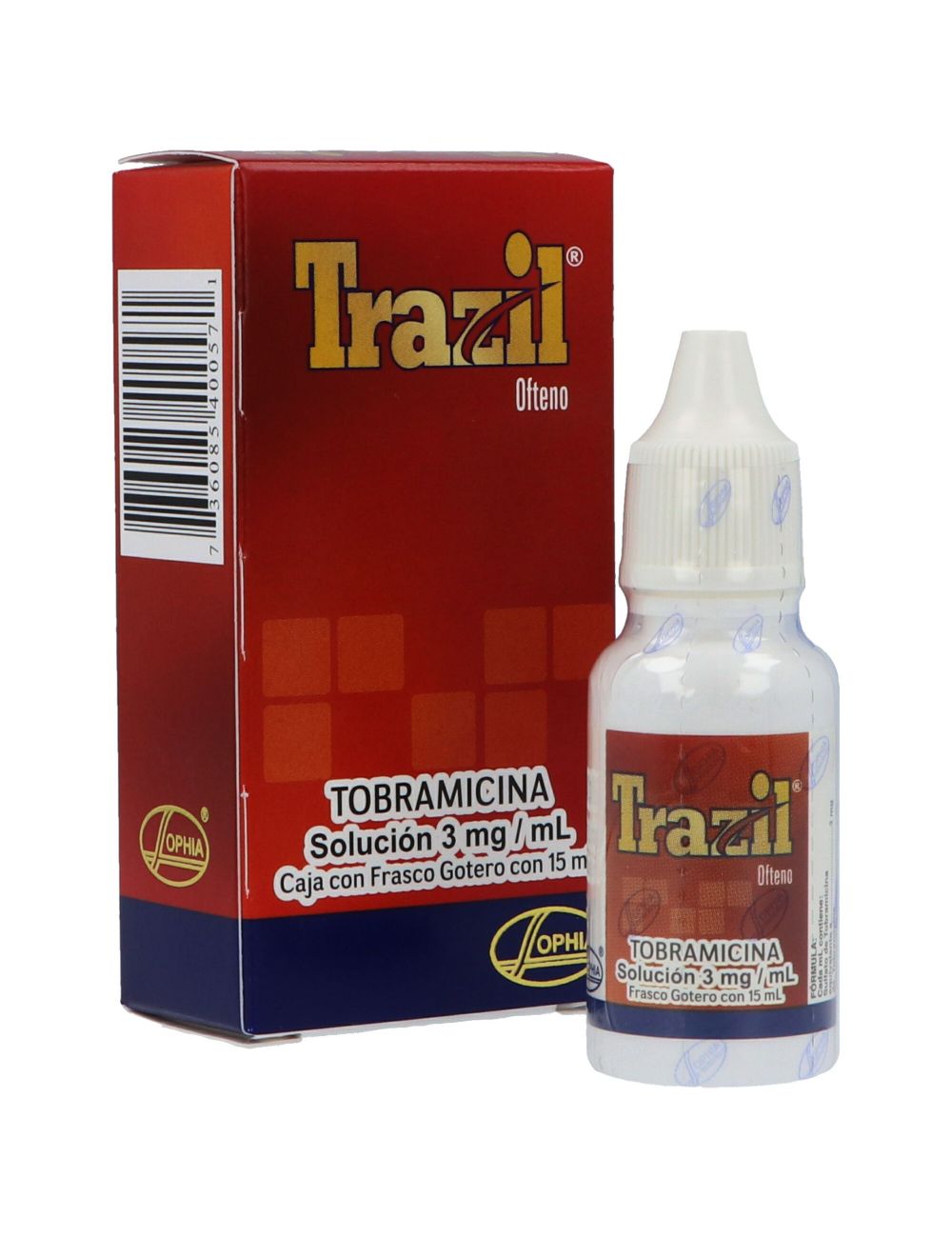 Trazil Ofteno 0.3% Caja Con Frasco Gotero Con 15mL Trazil Ofteno 0.3% Caja Con Frasco Gotero Con 15mL