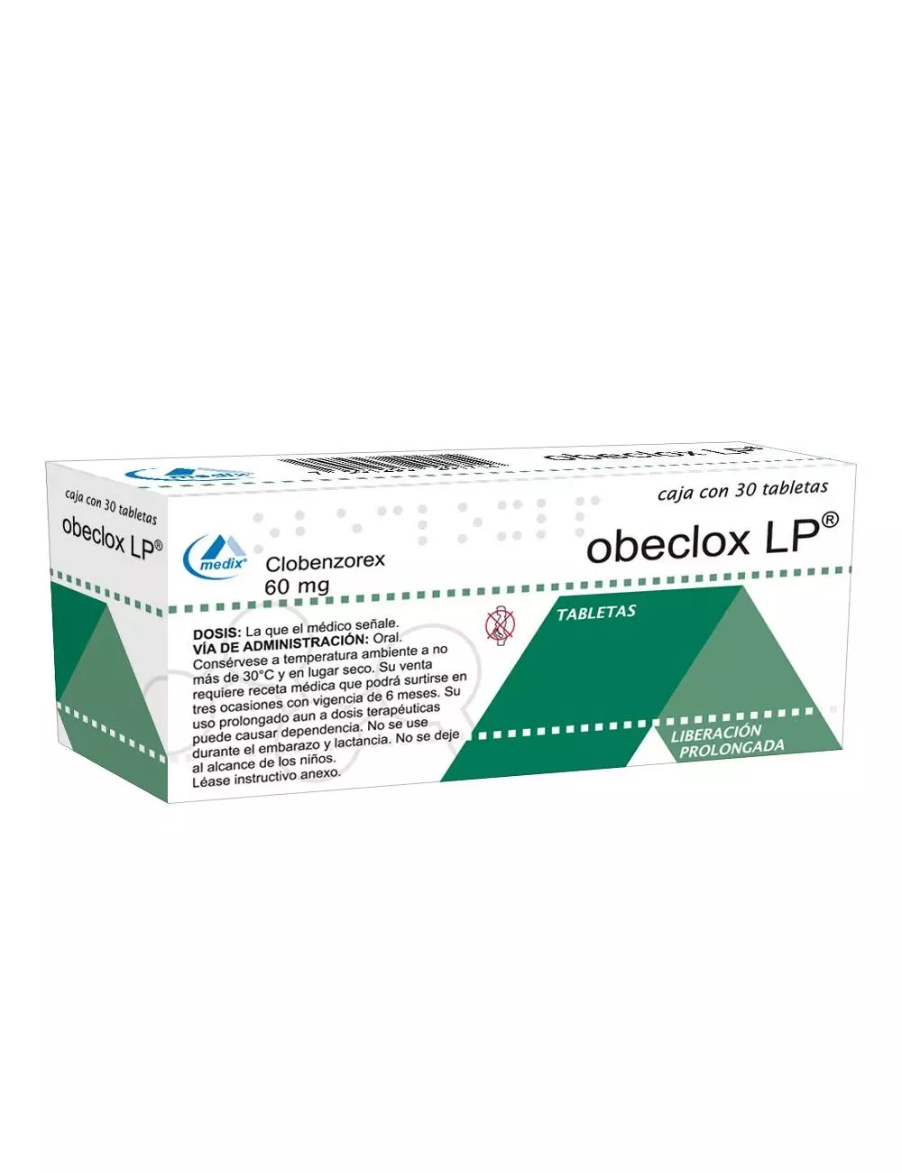 Obeclox LP 60 mg Caja Con 30 Tabletas De Liberación Prolongada - RX1