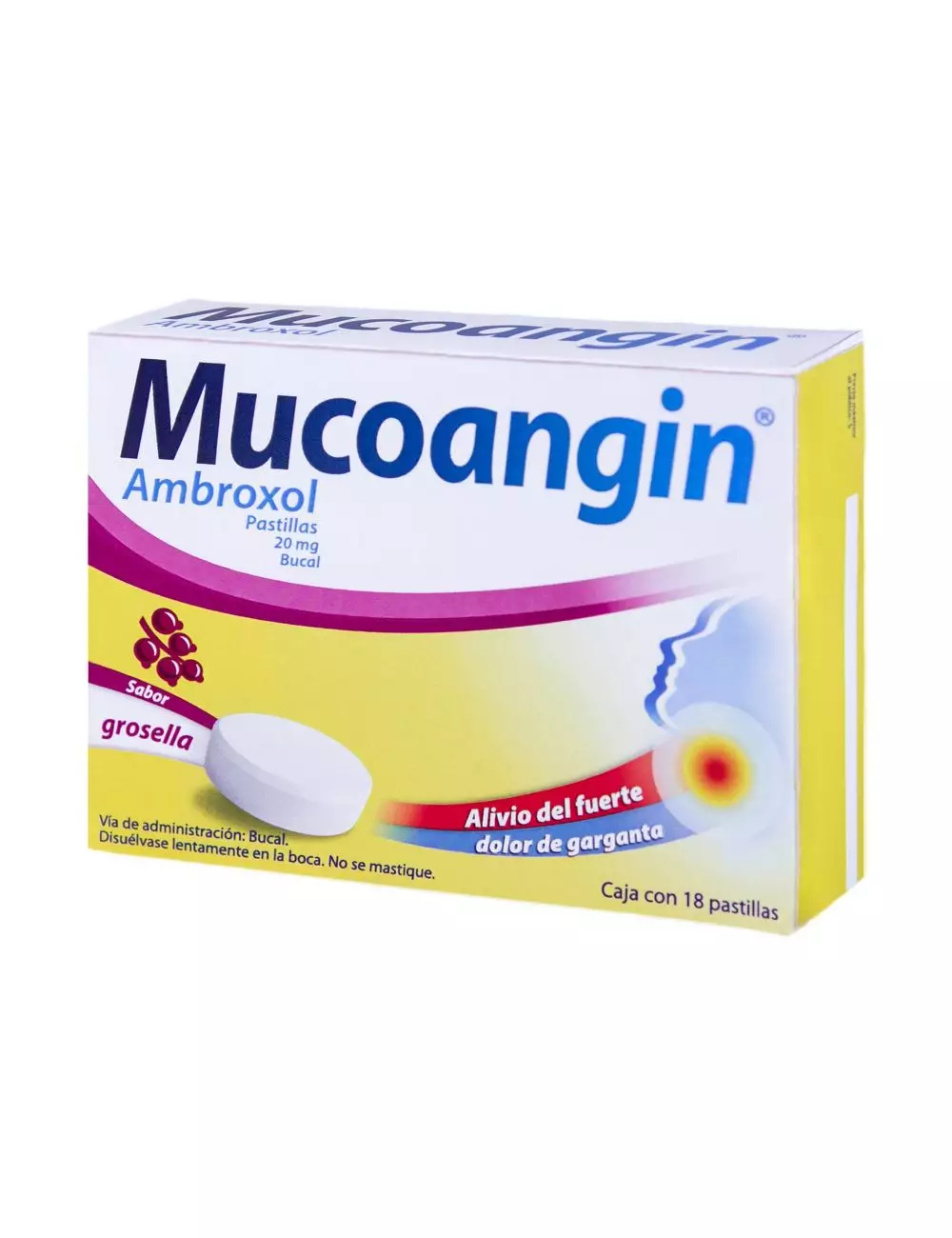 Mucoangin 20 mg Caja Con 18 Pastillas Sabor Grosella