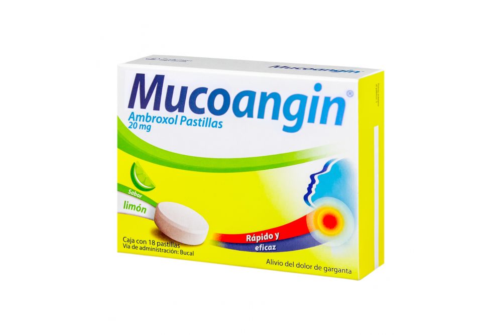 Mucoangin 20 mg Caja Con 18 Pastillas Sabor Limón