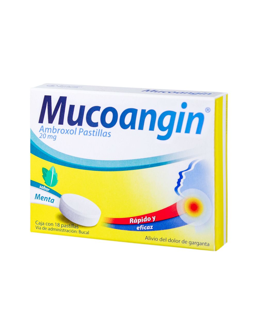 Mucoangin 20 mg Caja Con 18 Pastillas Sabor Menta