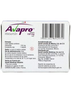 Avapro 150 mg Caja Con 14 Tabletas