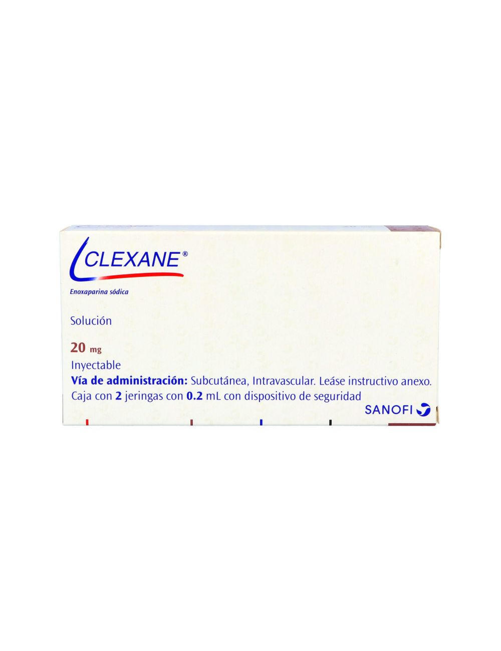 Clexane 20 Mg Solución Caja Con 2 Jeringas Con 0.2 Ml