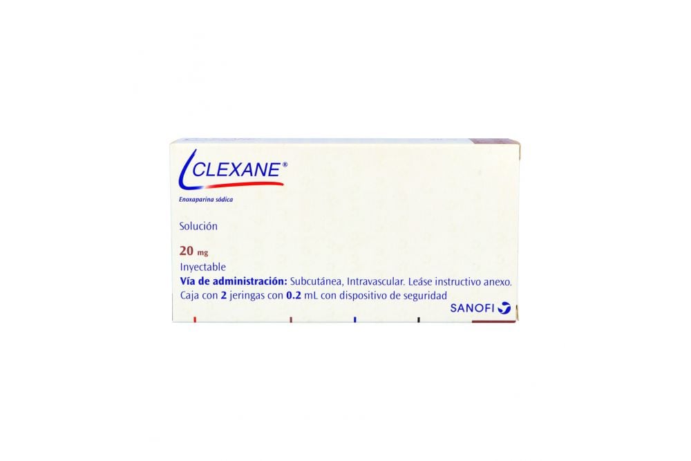 Clexane 20 mg Solución Caja con 2 Jeringas con 0.2 mL