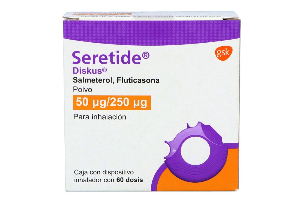 Seretide Diskus 50 Mcg/250 Mcg Caja Con Dispositivo Inhalador Con 60 Dosis