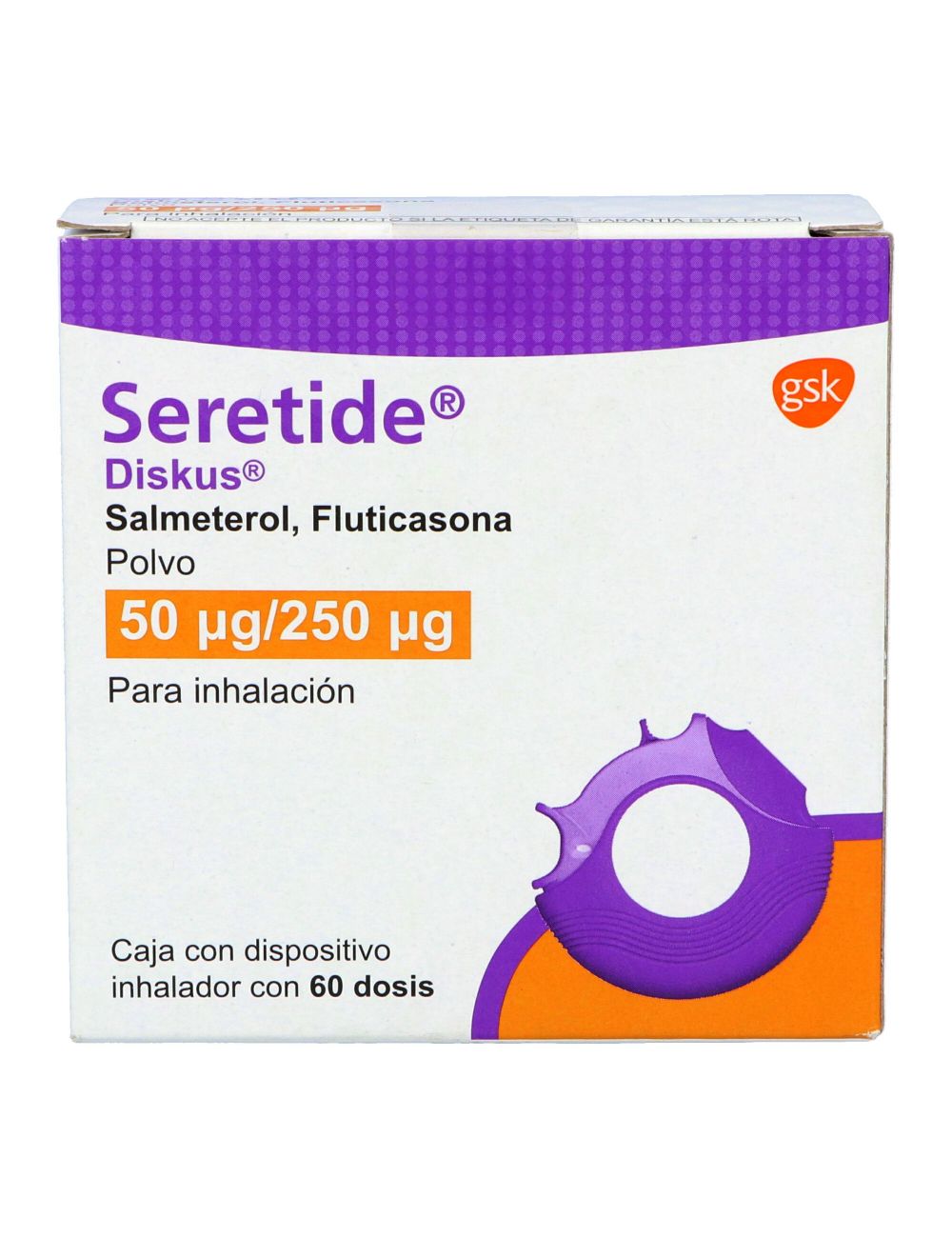 Seretide Diskus 50 Mcg/250 Mcg Caja Con Dispositivo Inhalador Con 60 Dosis