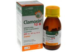 Clamoxin 12 H Junior Suspensión 400 mg/ 57 mg Frasco Con 50 mL - RX2