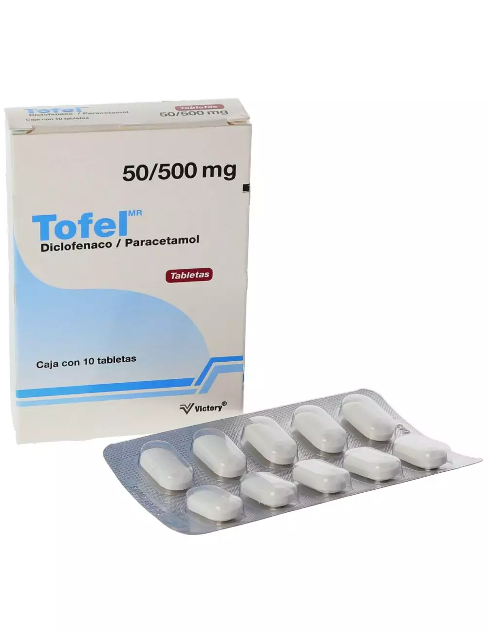 TOFEL 50/500MG C/10 TAB
