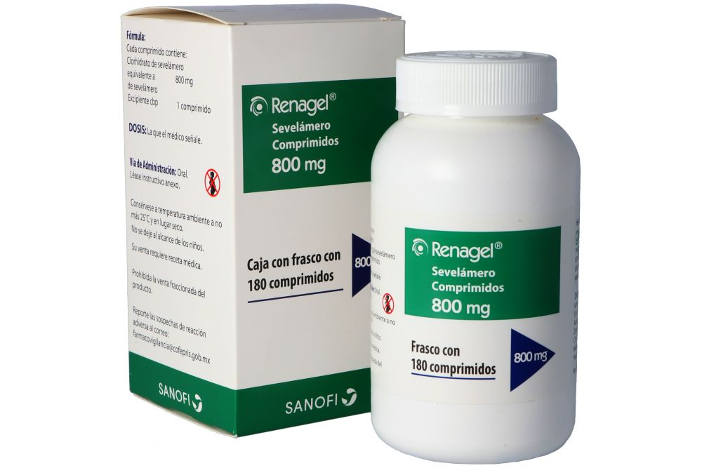 Renagel 800 mg Caja Con Frasco Con 180 Comprimidos
