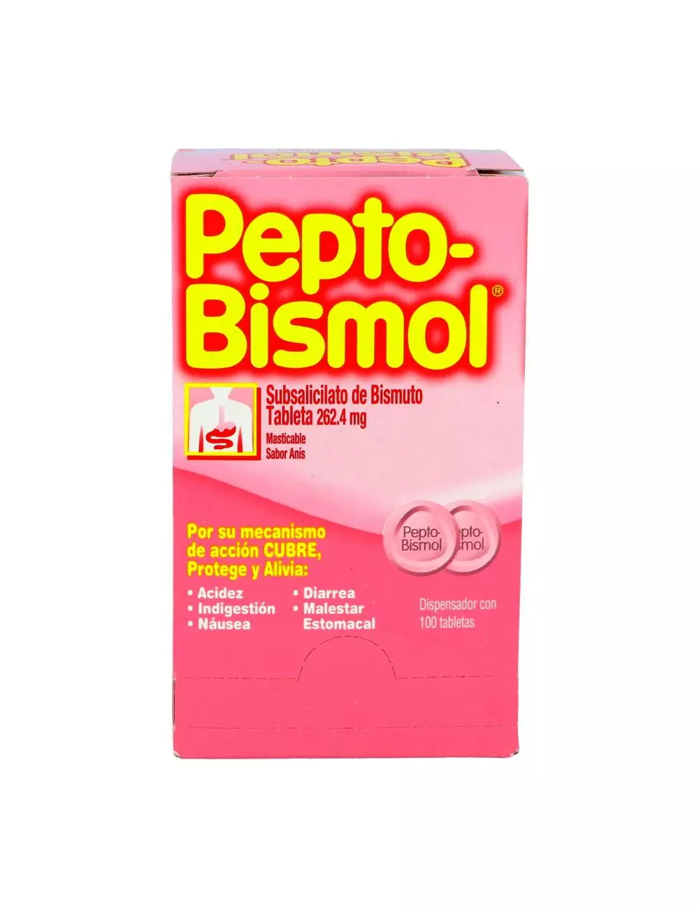 Pepto Bismol 262 mg Caja Con 100 Tabletas Masticables