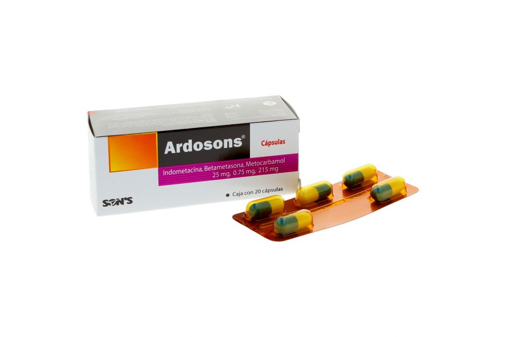 Ardosons  25 mg/ 0.75 mg/ 215 mg Caja Con 20 Cápsulas