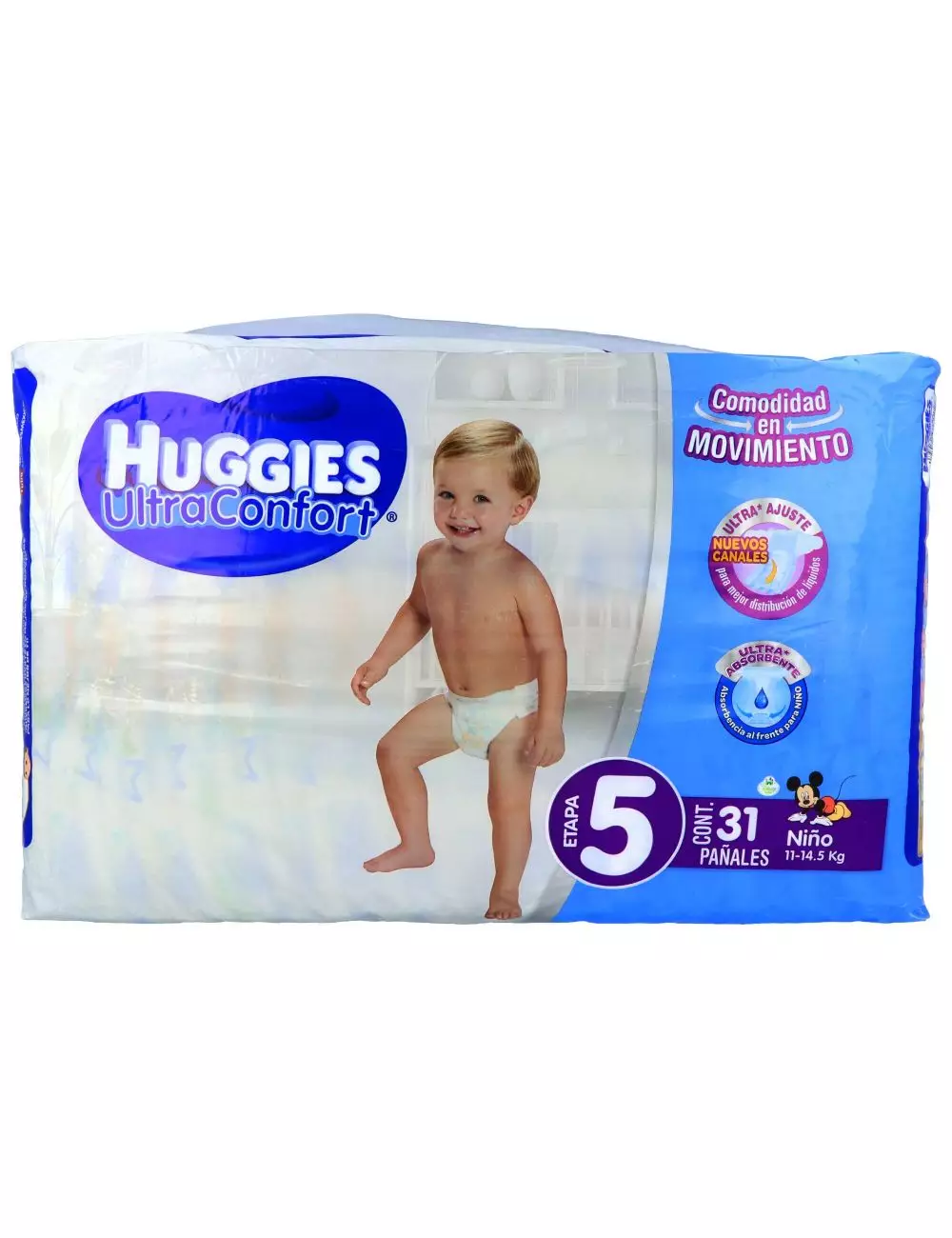 Huggies Ultra Confort Niño Paquete Con 31 Pañales - Etapa 5