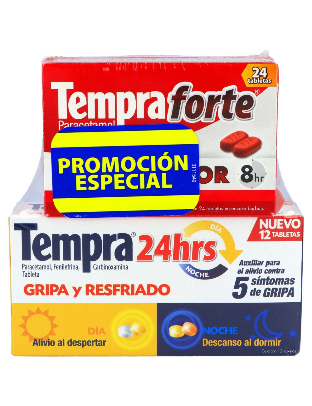 Tempra 24 Horas Caja Con 12 Tabletas + Tempra Forte 2 Cajas Con 24 Tabletas