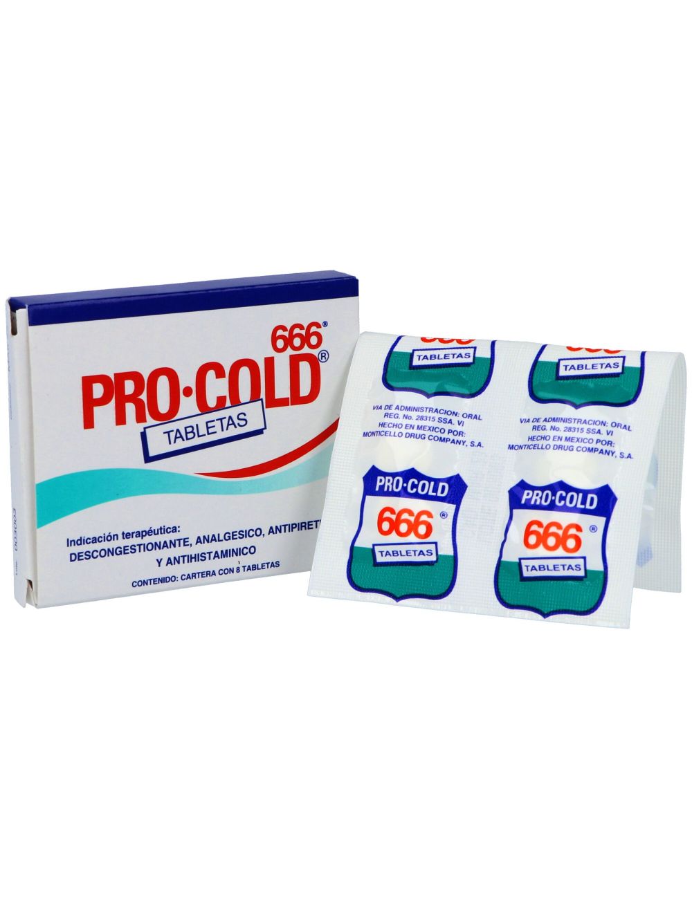 Pro Cold 666 Caja Con 8 Tabletas Pro Cold 666 Caja Con 8 Tabletas