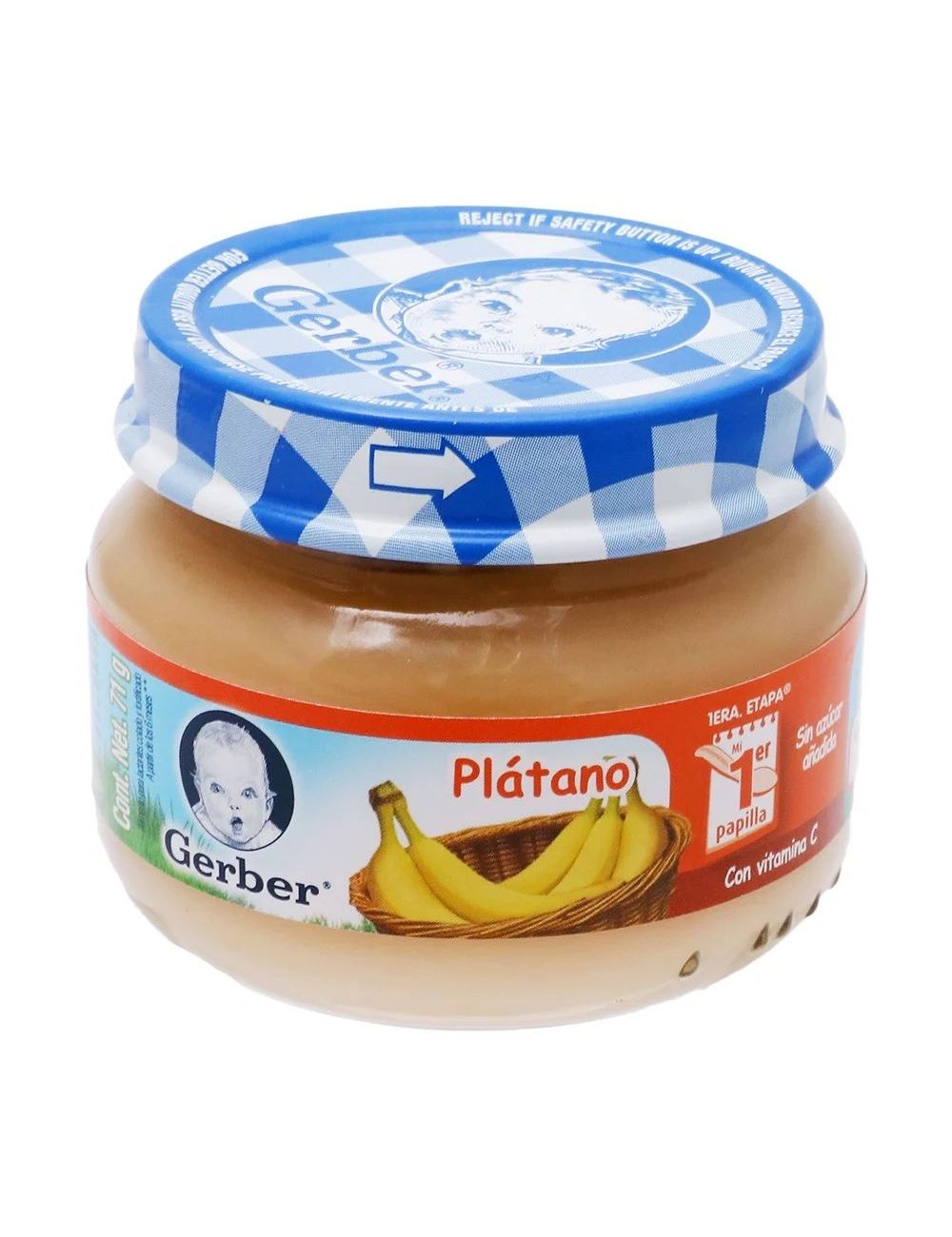 Gerber Papilla Frasco Con 71 g Sabor Plátano