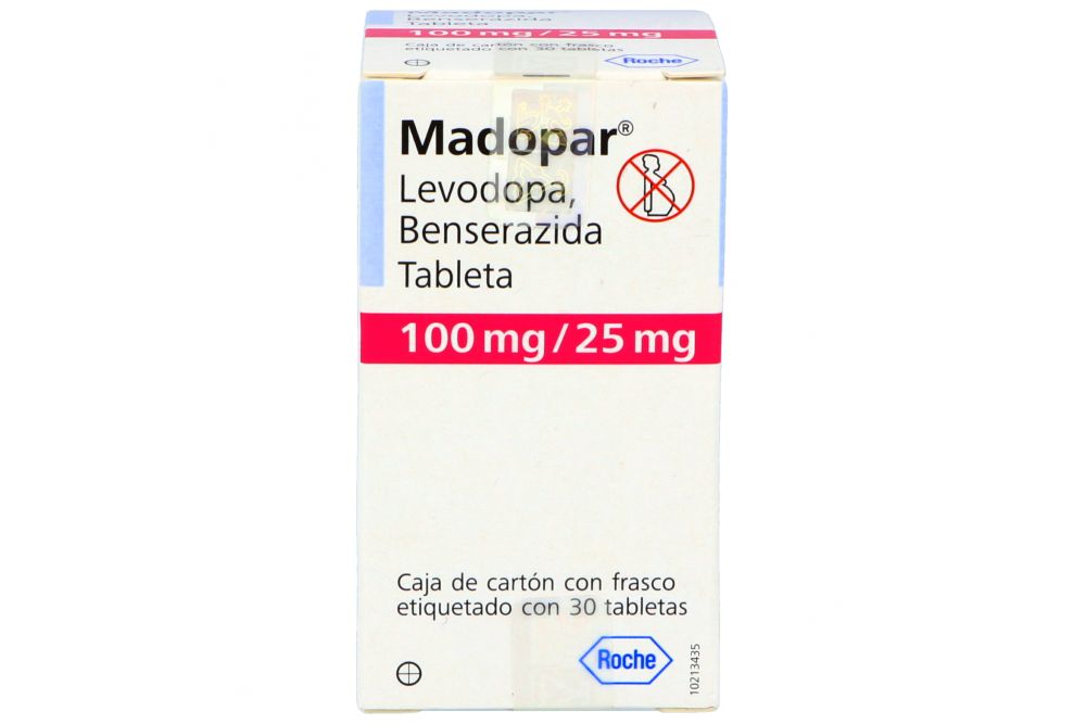 Madopar 100 mg /25 mg Caja Con Frasco Con 30 Tabletas