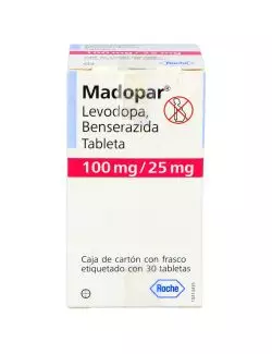 Madopar 100 mg /25 mg Caja Con Frasco Con 30 Tabletas