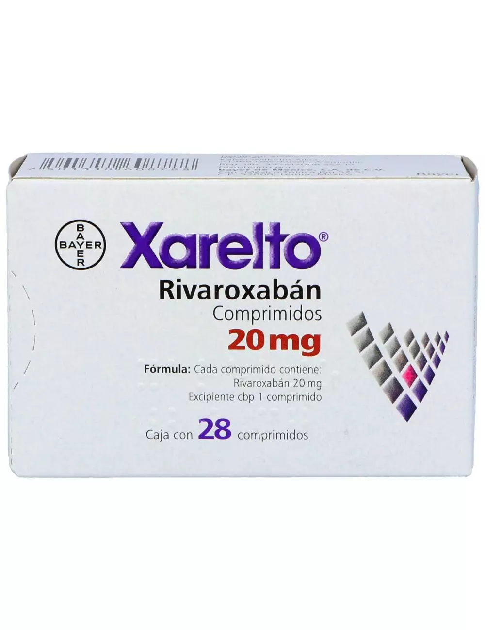 Xarelto 20 mg Caja Con 28 Comprimidos - RX