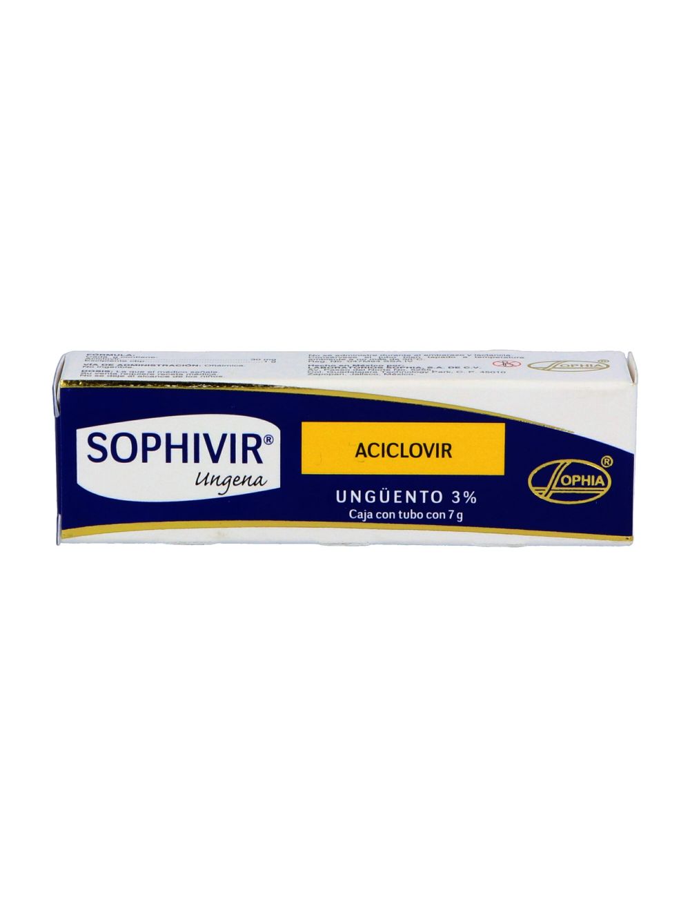 Sophivir Ungena Ungüento 3% Caja Con Tubo Con 7 g Sophivir Ungena Ungüento 3% Caja Con Tubo Con 7 g