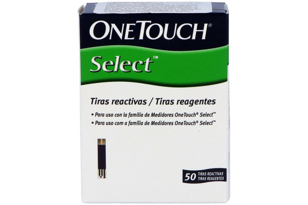 Onetouch Select Tiras Reactivas Caja Con 2 Frascos Con 25 Tiras