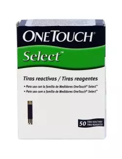 Onetouch Select Tiras Reactivas Caja Con 2 Frascos Con 25 Tiras