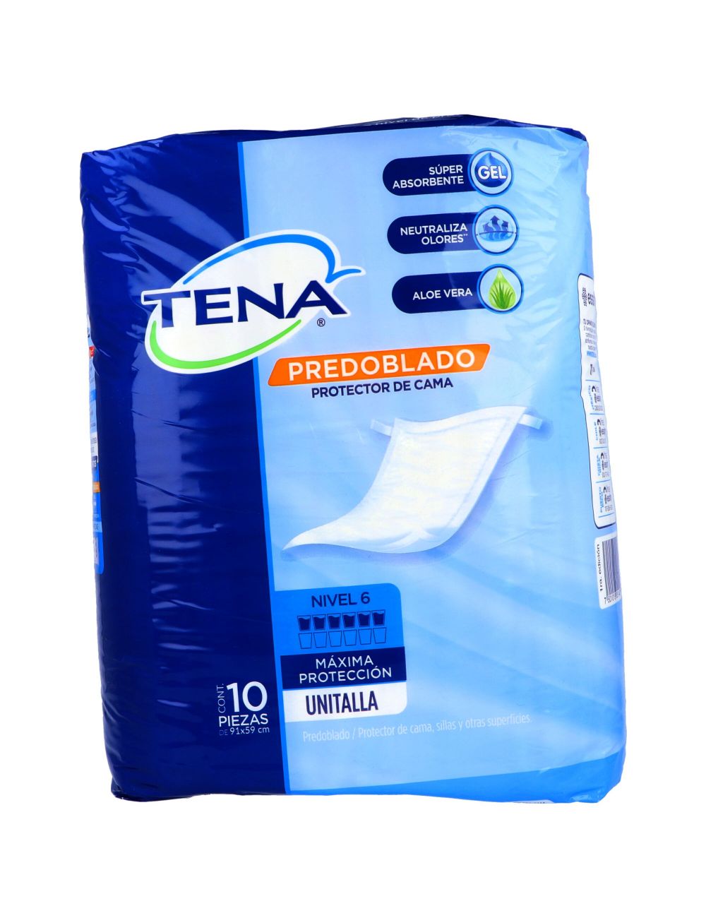 Protector De Cama Tena Predoblado Paquete Con 10 Piezas