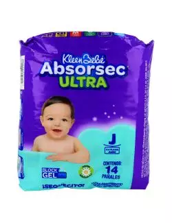 Pañales Kleen Bebé Absorsec Ultra Etapa J Paquete Con 14 Piezas