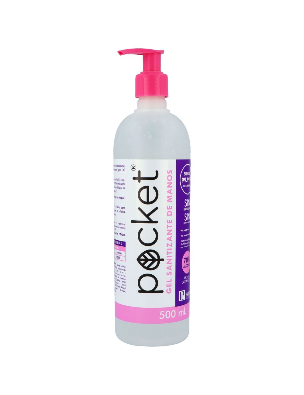 Pocket Gel Sanitizante De Manos Aroma Lavanda Frasco Con 500 mL Pocket Gel Sanitizante De Manos Aroma Lavanda Frasco Con 500 mL