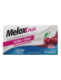 Melox Plus Caja Con 30 Tabletas Masticables Sabor Cereza