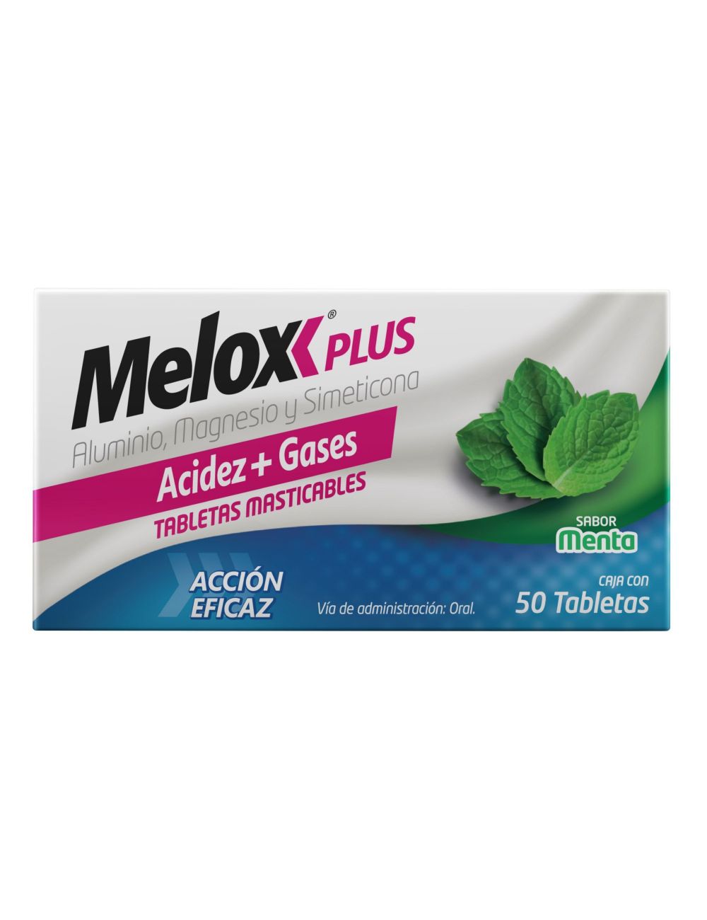 Melox Plus Caja Con 50 Tabletas Masticables Sabor Menta Melox Plus Caja Con 50 Tabletas Masticables Sabor Menta