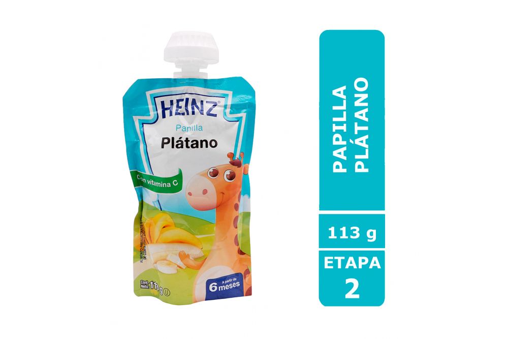 Papilla Heinz Empaque Flexi Pack Sabor Plátano Con 113 g