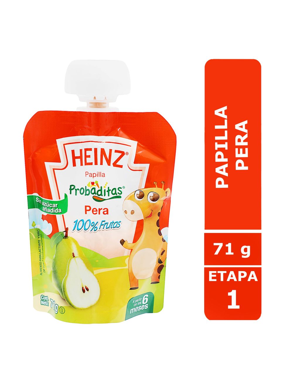 Papilla Heinz Empaque Flexipack Sabor Pera Con 71 g Papilla Heinz Empaque Flexipack Sabor Pera Con 71 g