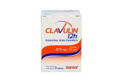 Clavulin 12 H 875 mg / 125 mg Caja Con Frasco Con 10 Tabletas -RX2