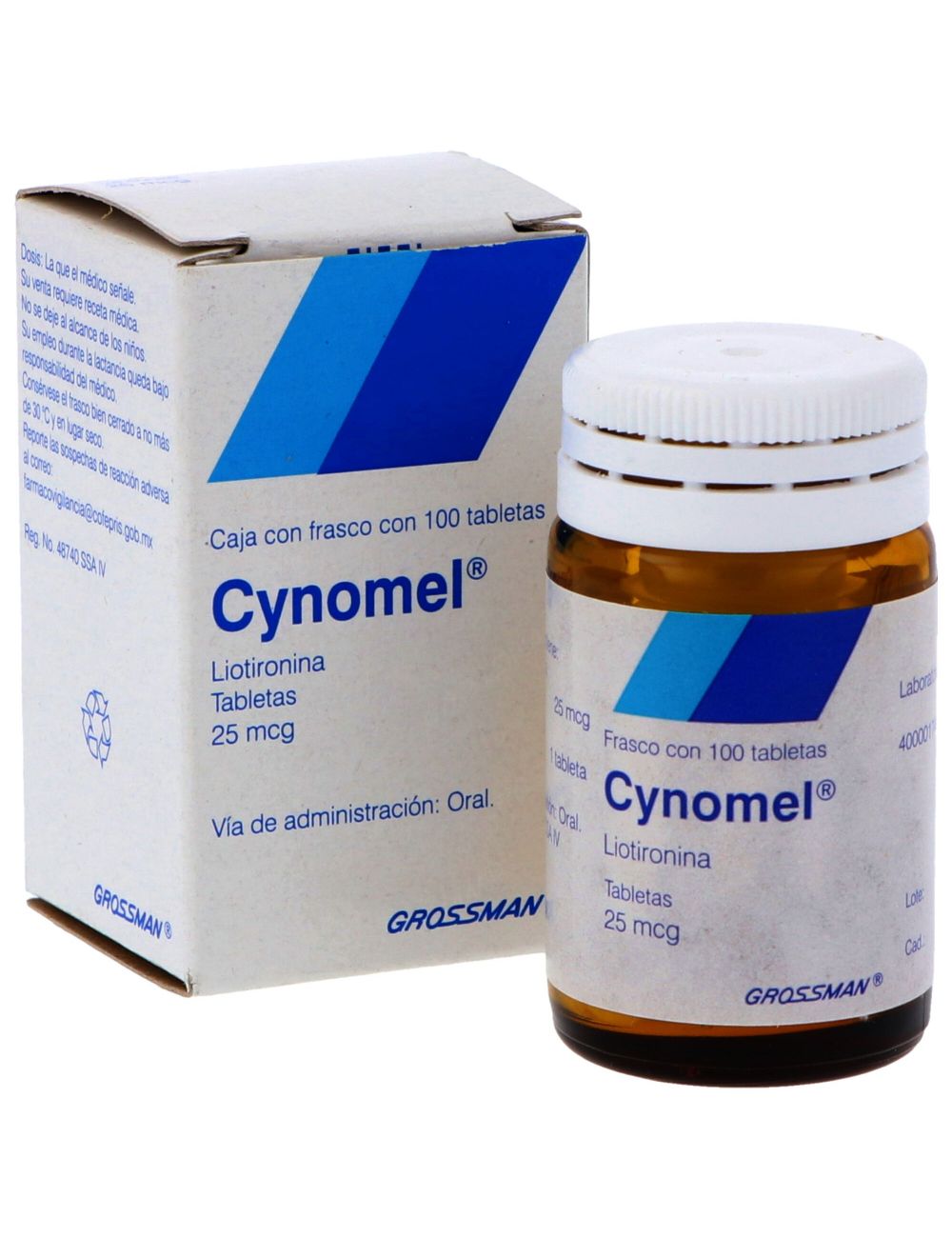 Cynomel 25 Mcg Caja Con Frasco Con 100 Tabletas Cynomel 25 Mcg Caja Con Frasco Con 100 Tabletas